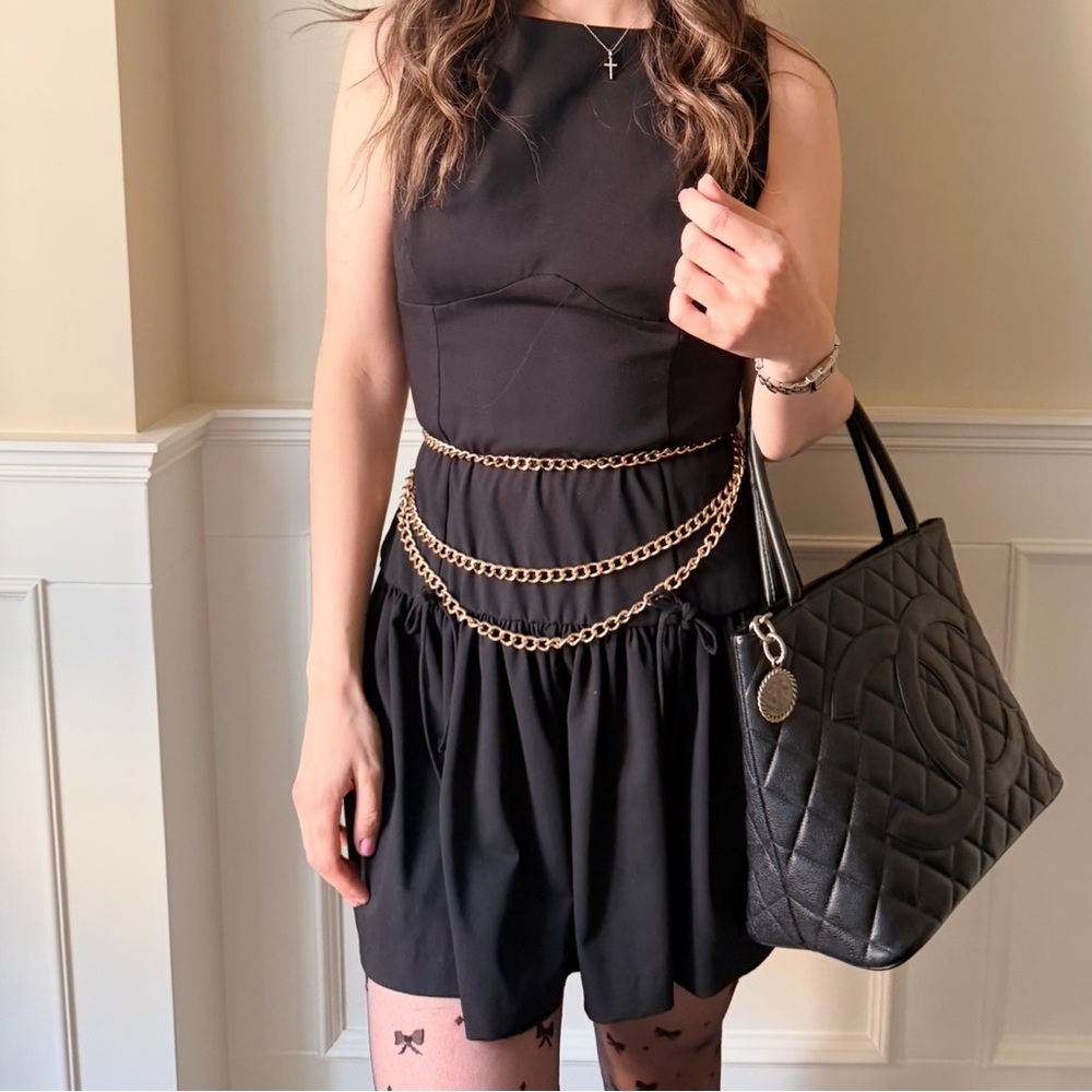 Boutique Brand Metal Waist Gold Chain Layered Hang Belt Women’s Size 42”